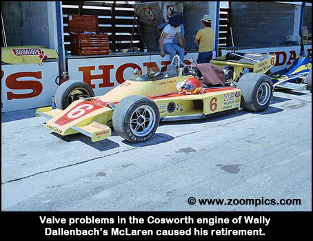 Wally Dallenbach's McLaren/Cosworth in the pitlane.